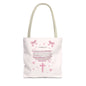 Pink Faith Tote Bag — Inspirational Cross & Rainbow AOP Tote