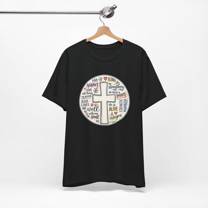 Christian Cross Faith T-Shirt — He Is Risen Inspirational Graphic Tee