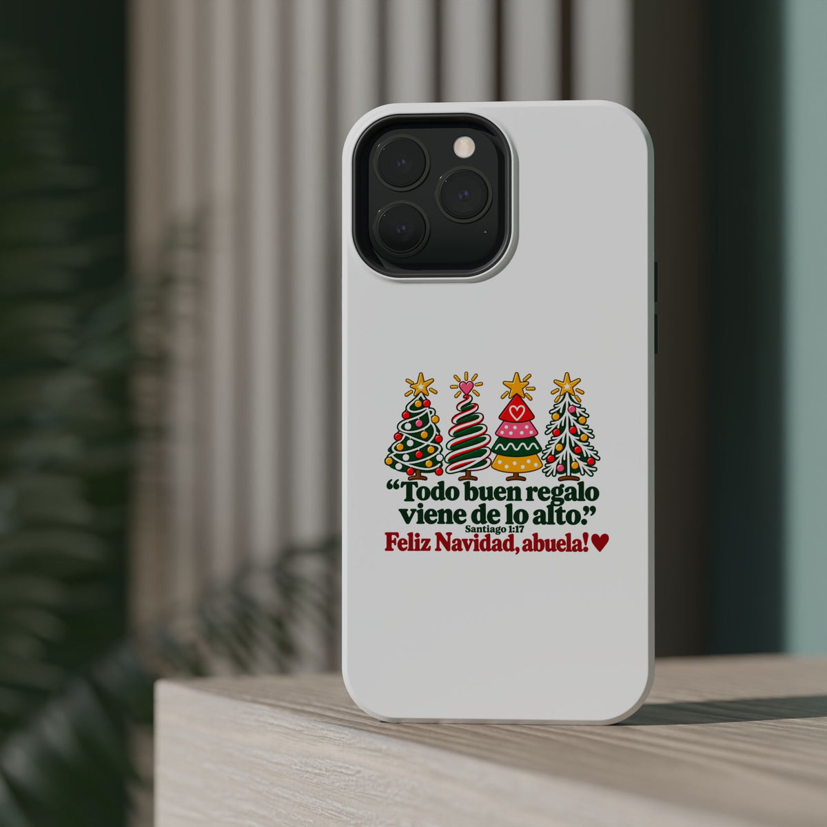 Christmas Grandma Phone Case — “Todo buen regalo viene de lo alto” Magnetic Impact-Resistant Case
