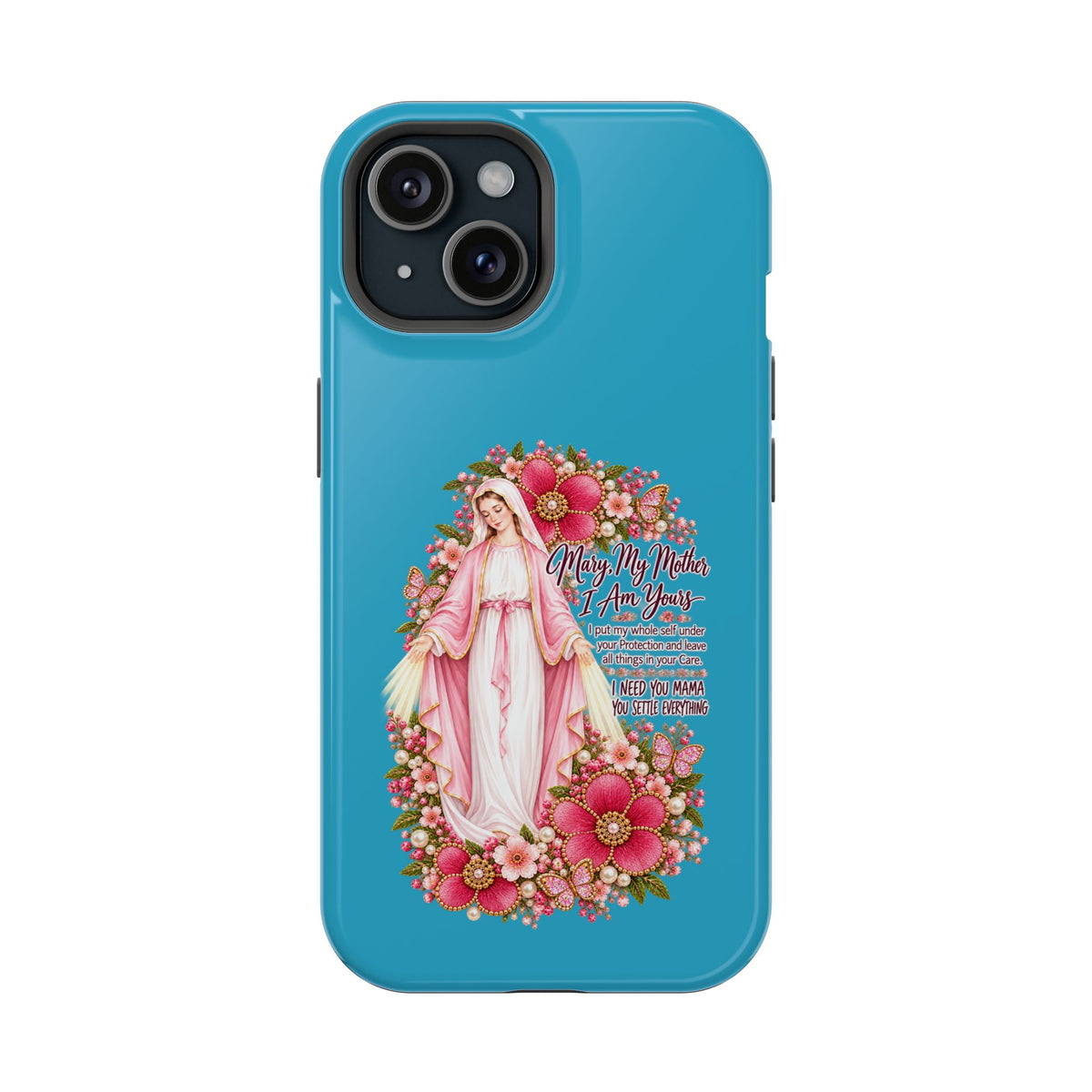Religious Floral Phone Case — 'Blessed Virgin' Magnetic Impact-Resistant Case