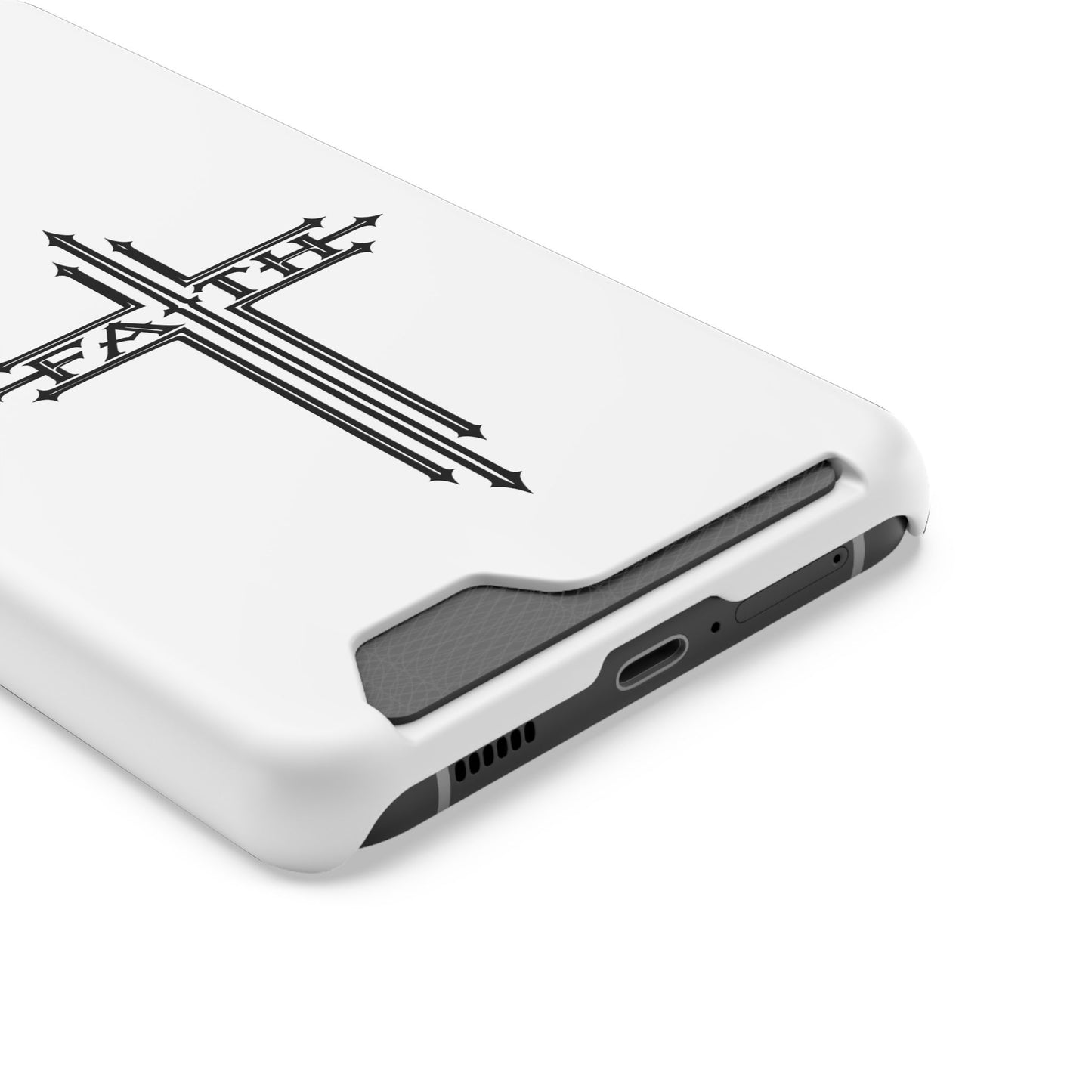 Faith Cross Phone Case with Card Holder — Slim Protective Wallet Case