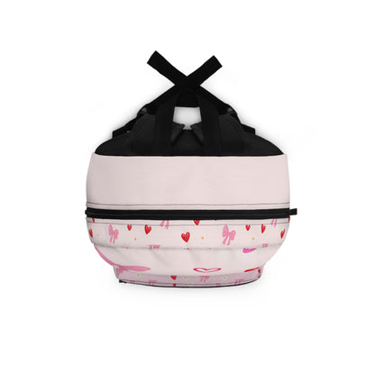Backpack — Pink Valentine Christian Backpack “Jesus Won My Heart” with Bows & Hearts