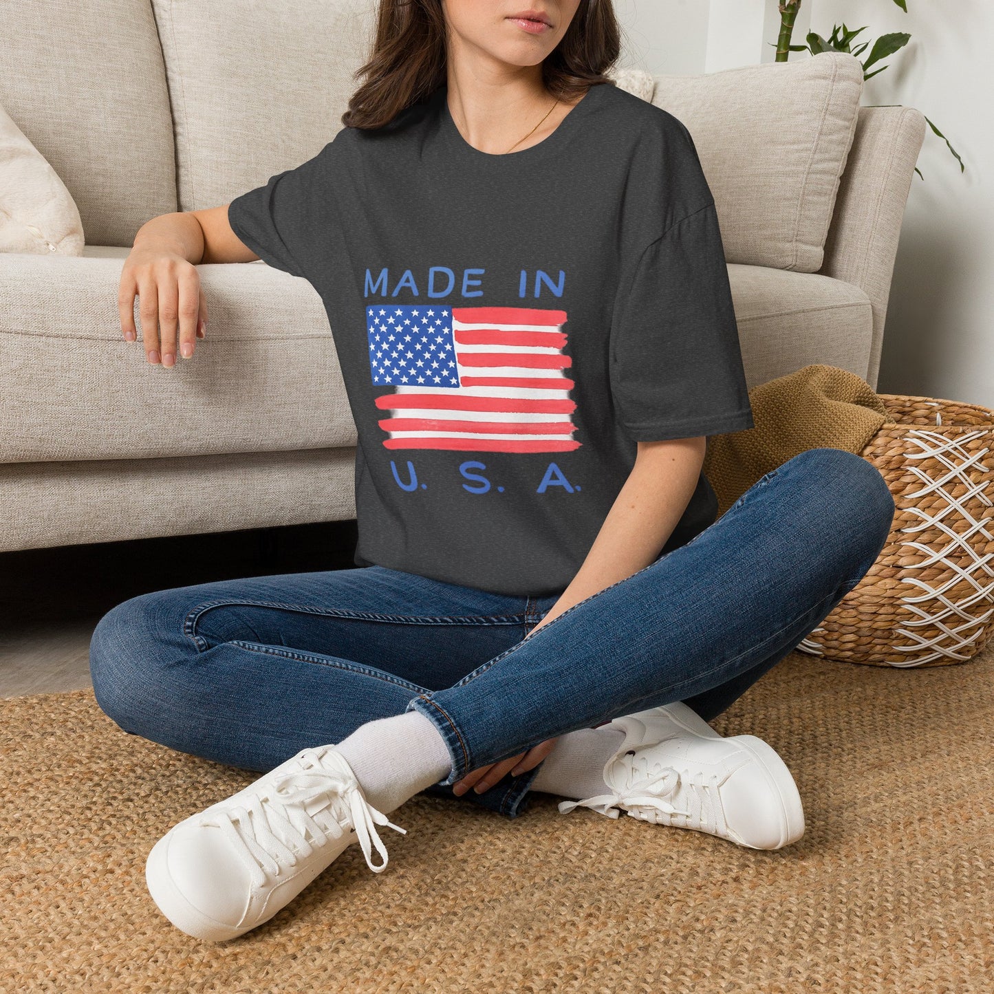 Made in U.S.A. T-Shirt — American Flag Graphic Tee