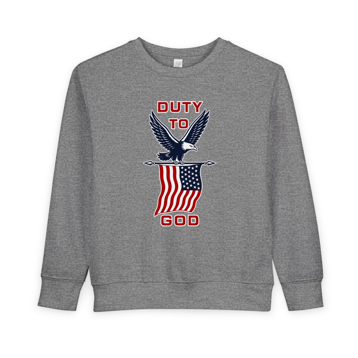 Toddler Sweatshirt - 'Duty to God' Patriotic Eagle & Flag