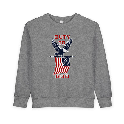 Toddler Sweatshirt - 'Duty to God' Patriotic Eagle & Flag