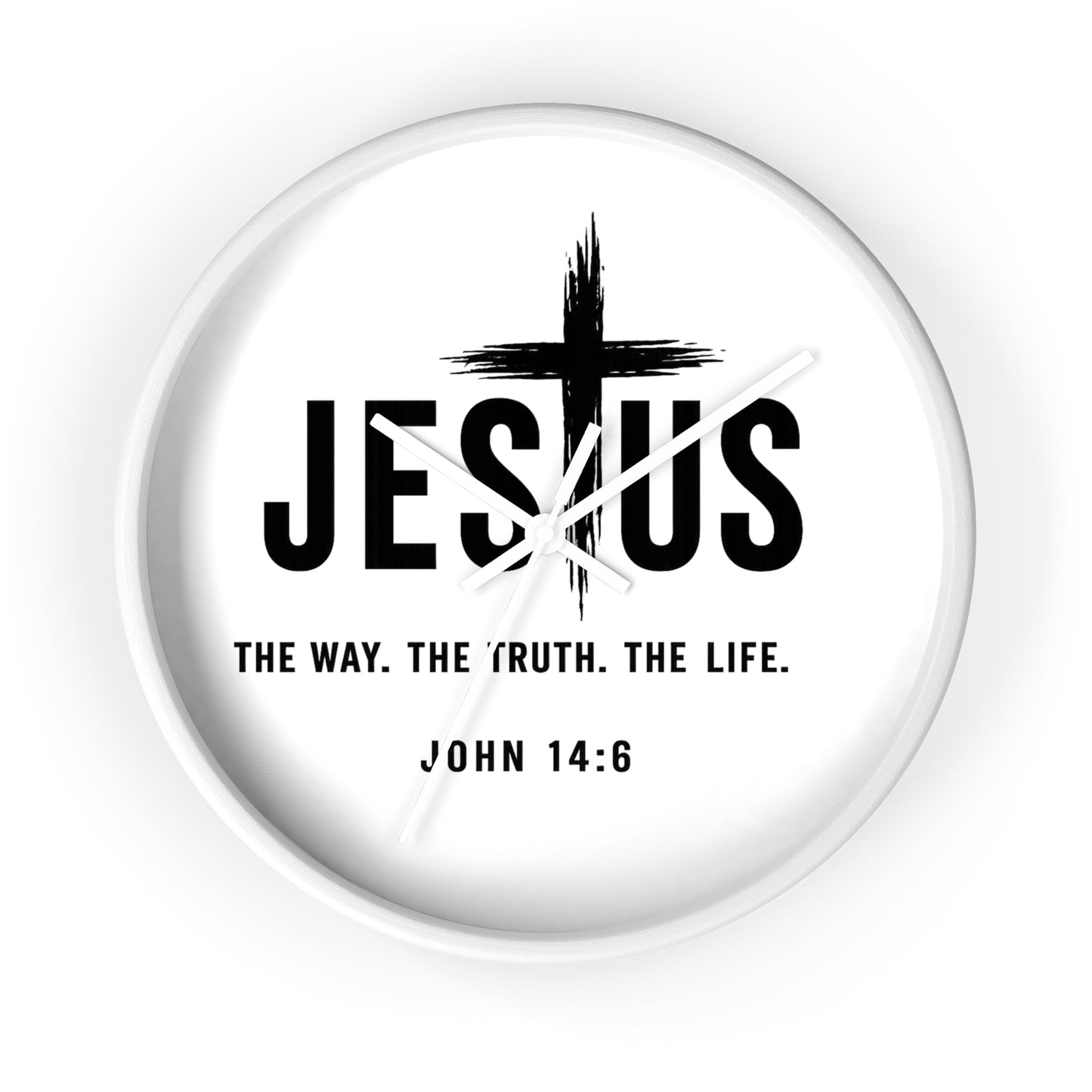 Jesus Wall Clock — "The Way. The Truth. The Life." John 14:6 Christian Decorative Clock
