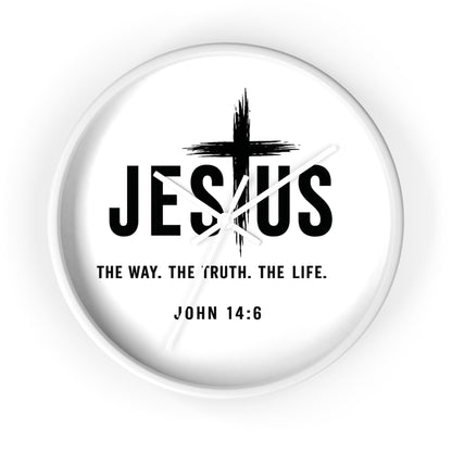 Jesus Wall Clock — "The Way. The Truth. The Life." John 14:6 Christian Decorative Clock