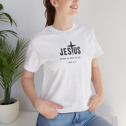 Jesus Cross T‑Shirt - "Jesus: The Way the Truth the Life" Bible Verse Tee (John 14:6)
