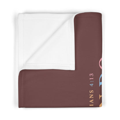 Christian Baby Blanket — "I Can Do All Things" Philippians 4:13 Soft Fleece Blanket