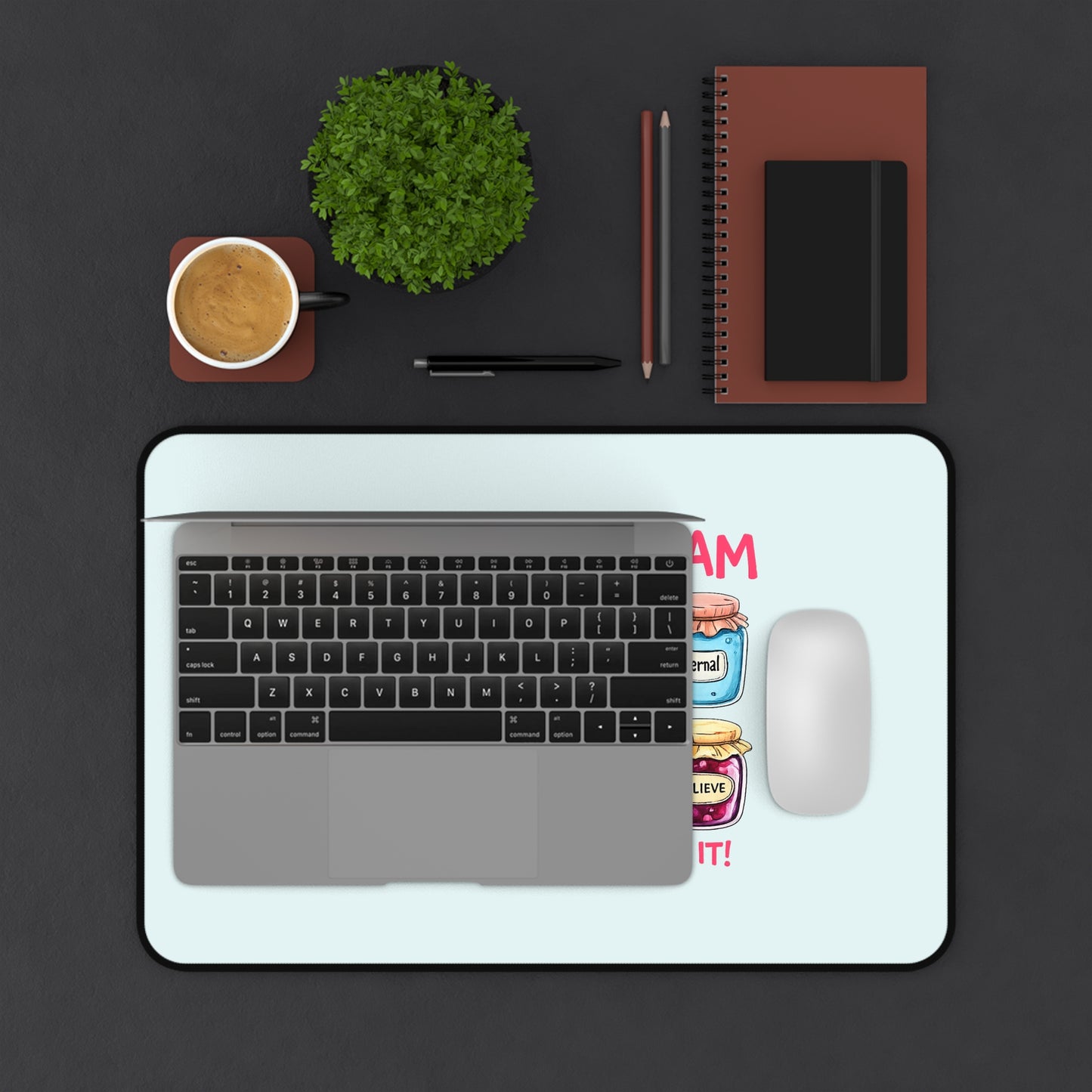 Christian Desk Mat — "Jesus Is My Jam" Inspirational Office Mat