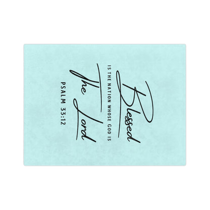 Blessed The Lord Psalm 33:12 Velveteen Microfiber Blanket — Inspirational Christian Throw