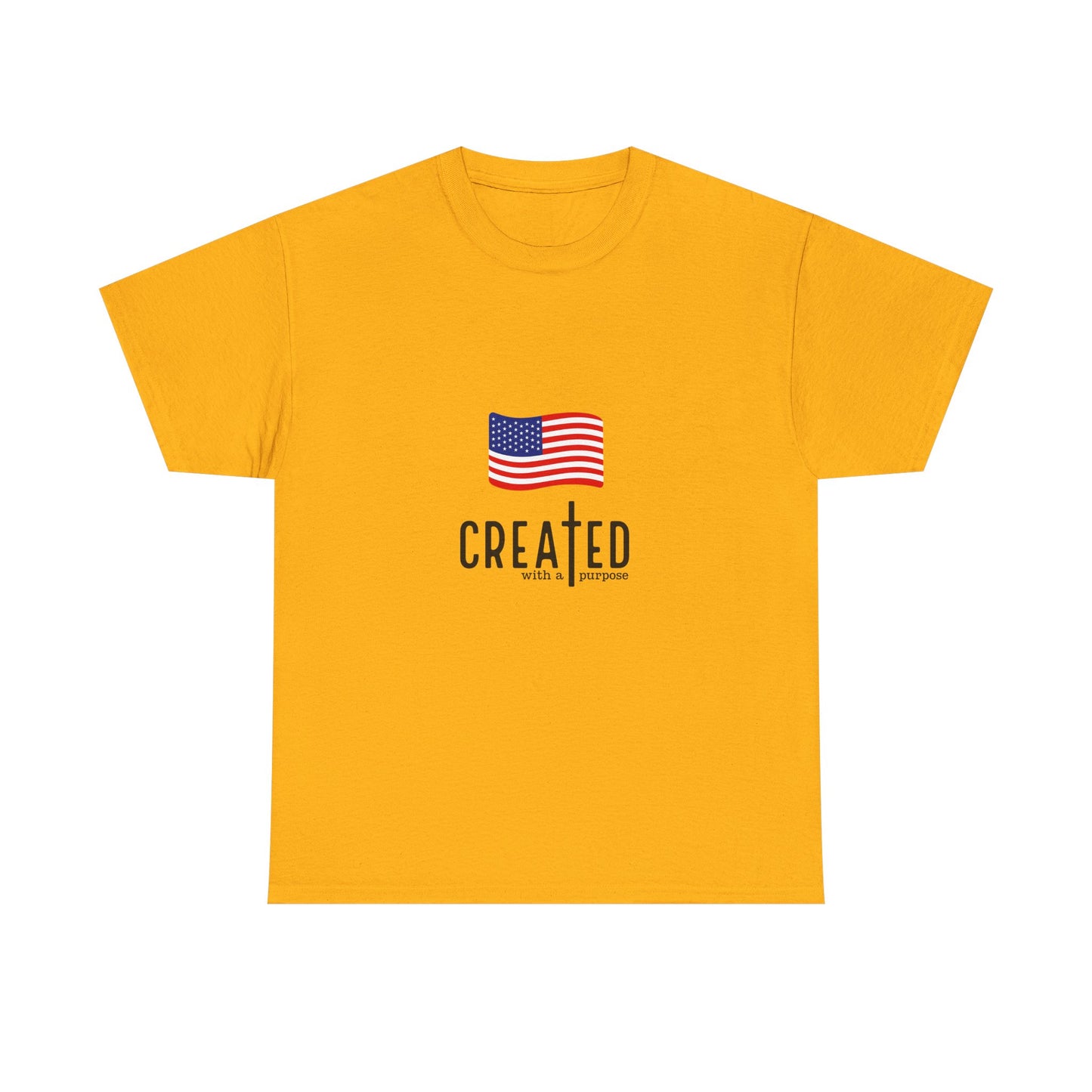 Created American Flag T‑Shirt — 'Created' Patriotic Graphic Tee
