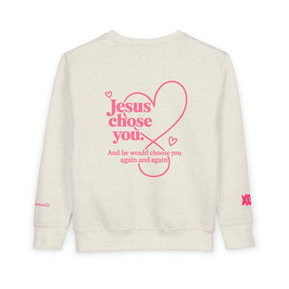 Toddler Sweatshirt - "Riding with Jesus" Pink Beetle Faith Kids Pullover