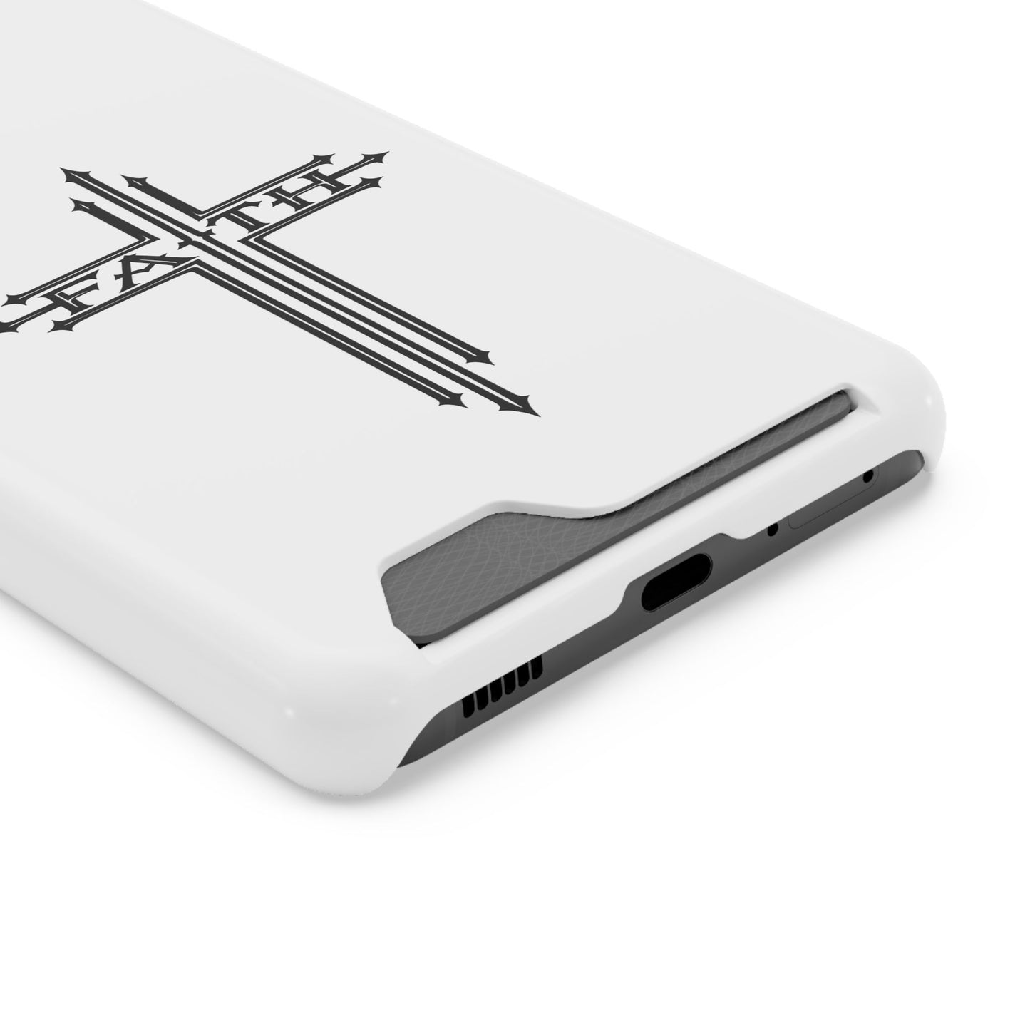 Faith Cross Phone Case with Card Holder — Slim Protective Wallet Case