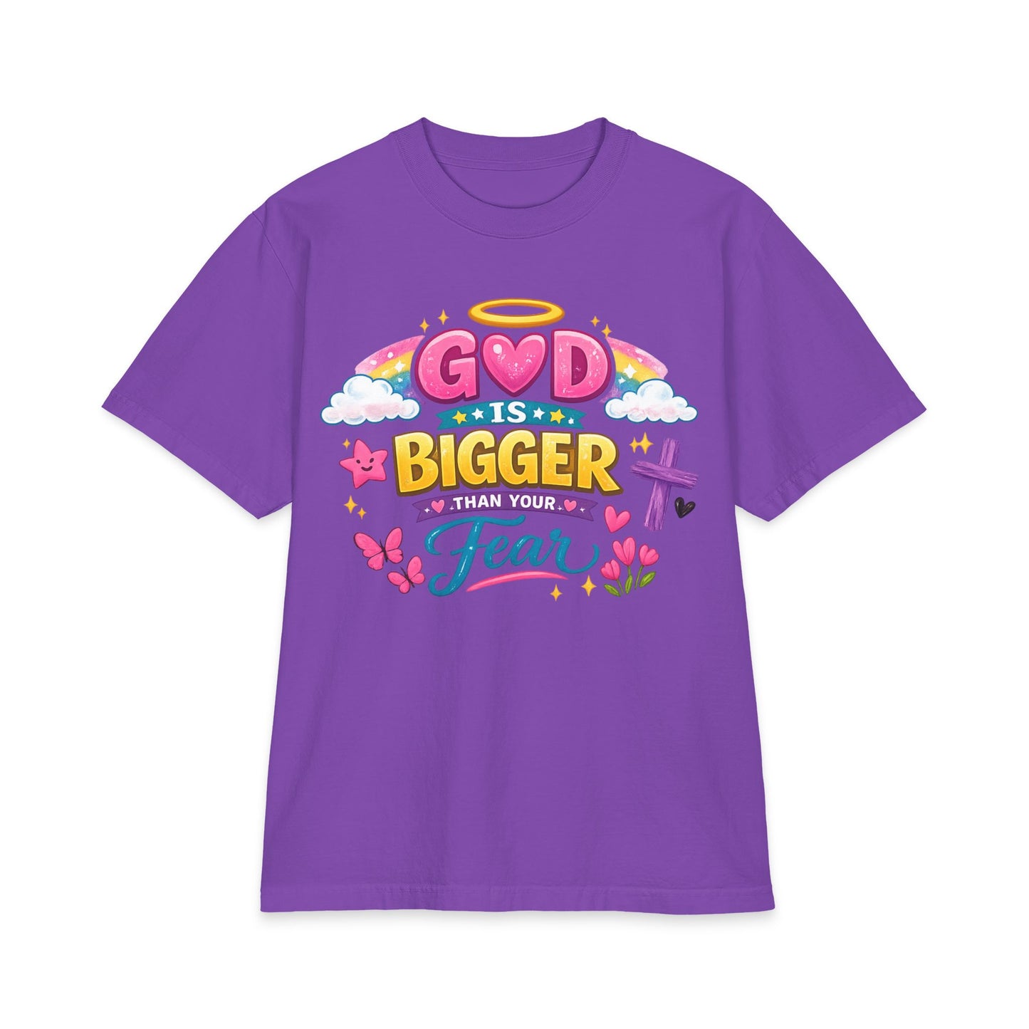 Faith Graphic T-Shirt — "God Is Bigger Than Your Fear" Inspirational Christian Tee