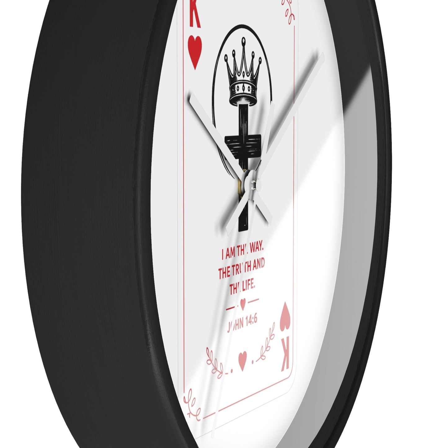 King of Hearts Christian Wall Clock — John 14:6 Playing Card Design