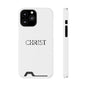 Christian Phone Card Case — Minimal 'CHRIST' Text Wallet Phone Case