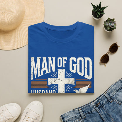 Man of God Dad T-Shirt – Christian Husband & Father Faith Tee