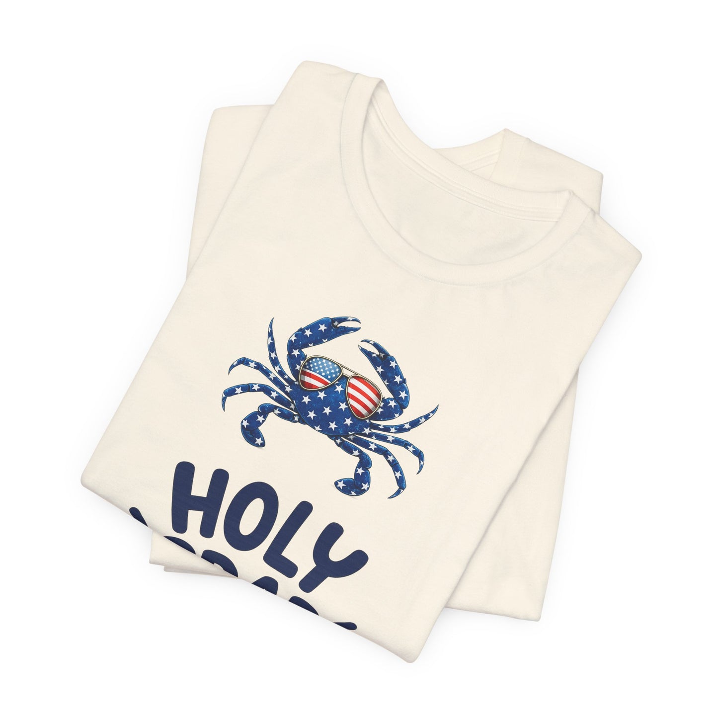 Holy Crab God Is Good T-Shirt — Patriotic Blue Crab Graphic Tee