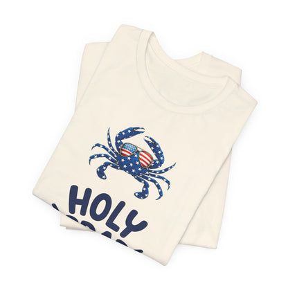 Holy Crab God Is Good T-Shirt — Patriotic Blue Crab Graphic Tee