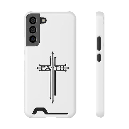 Faith Cross Phone Case with Card Holder — Slim Protective Wallet Case