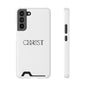 Christian Phone Card Case — Minimal 'CHRIST' Text Wallet Phone Case