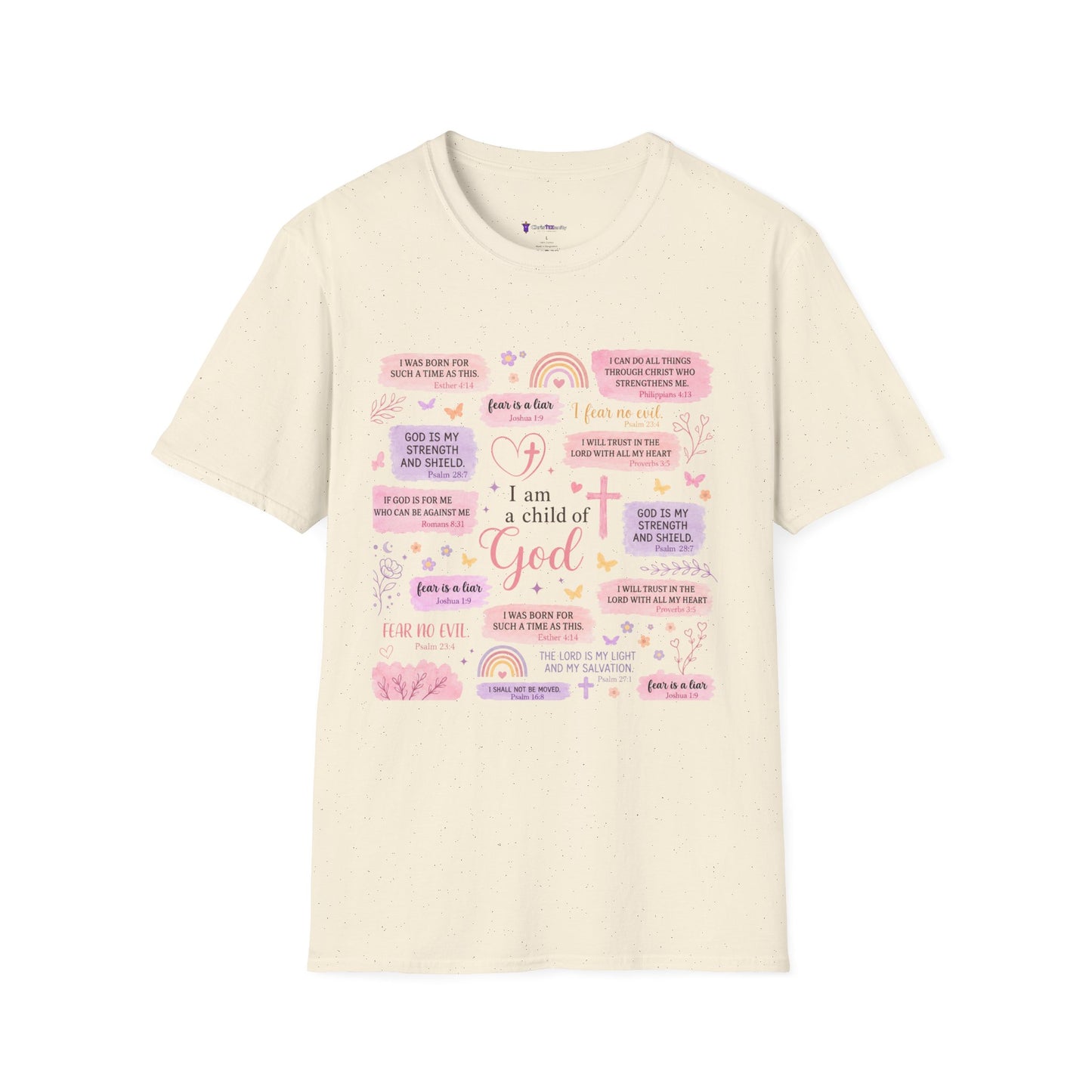 Christian Inspirational T-Shirt — “I am a child of God” Pink Scripture Tee