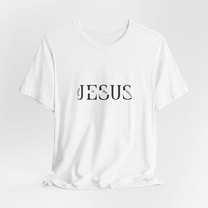 Jesus Minimalist Tee — Distressed Script Christian T-Shirt