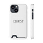 Christian Phone Card Case — Minimal 'CHRIST' Text Wallet Phone Case