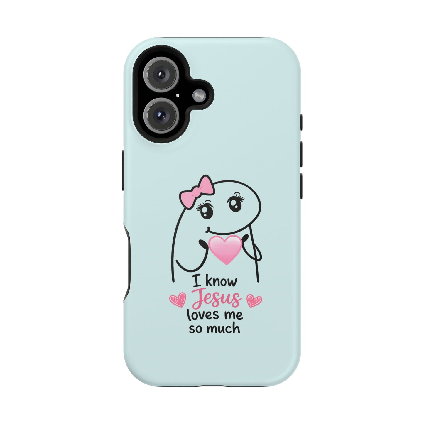 Christian Cute Heart Phone Case — "I Know Jesus Loves Me So Much" Magnetic Impact-Resistant Case