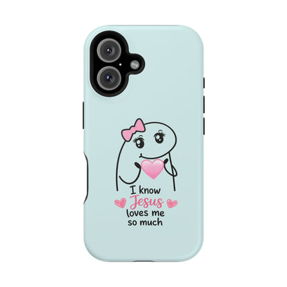 Christian Cute Heart Phone Case — "I Know Jesus Loves Me So Much" Magnetic Impact-Resistant Case