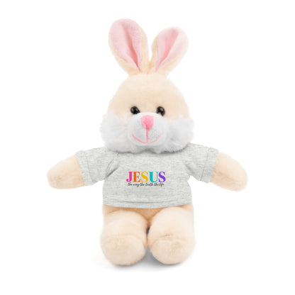 Jesus Rainbow Tee Teddy Bear - Plush Stuffed Animal with Faith Shirt