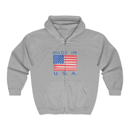 Made in U.S.A. Full-Zip Hoodie – America 250 Flag Sweatshirt