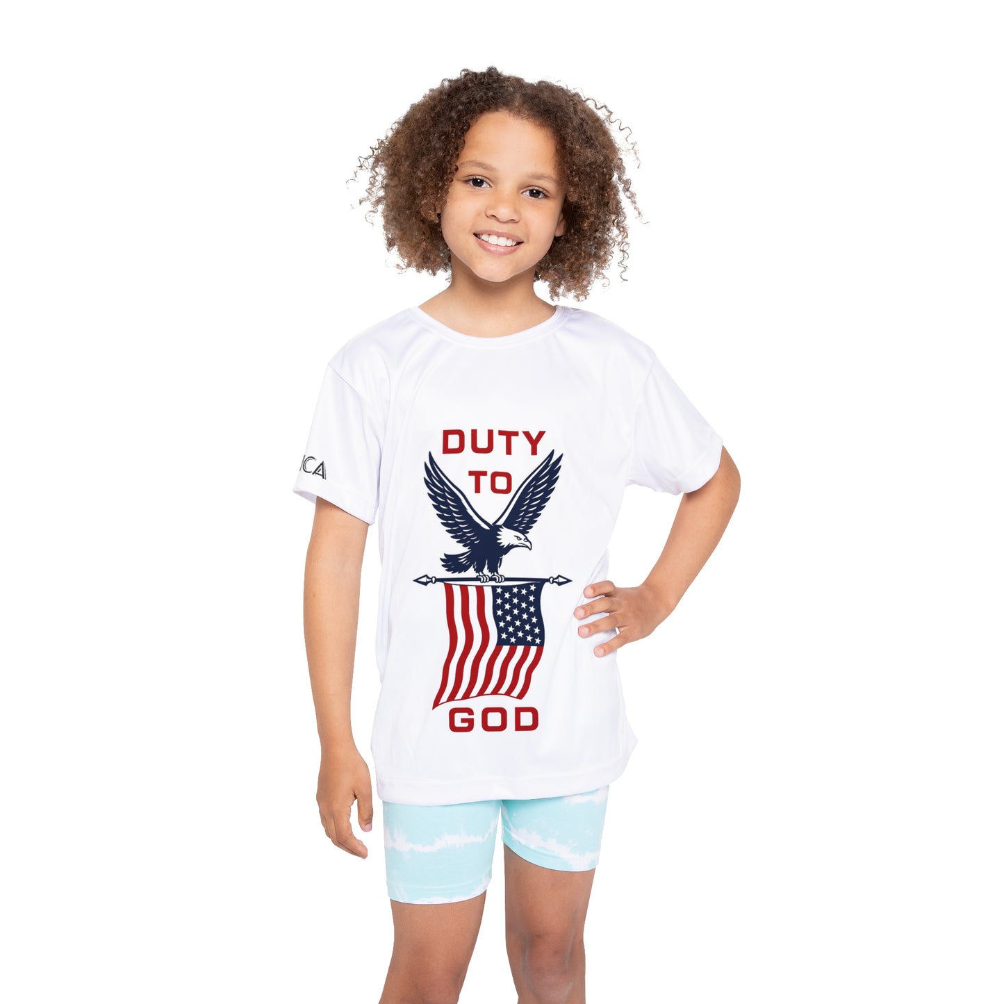 Kids Jersey - "Duty to God" Patriotic America 250 Eagle T-Shirt