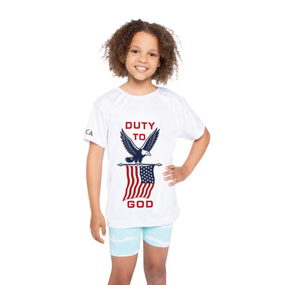 Kids Jersey - "Duty to God" Patriotic America 250 Eagle T-Shirt