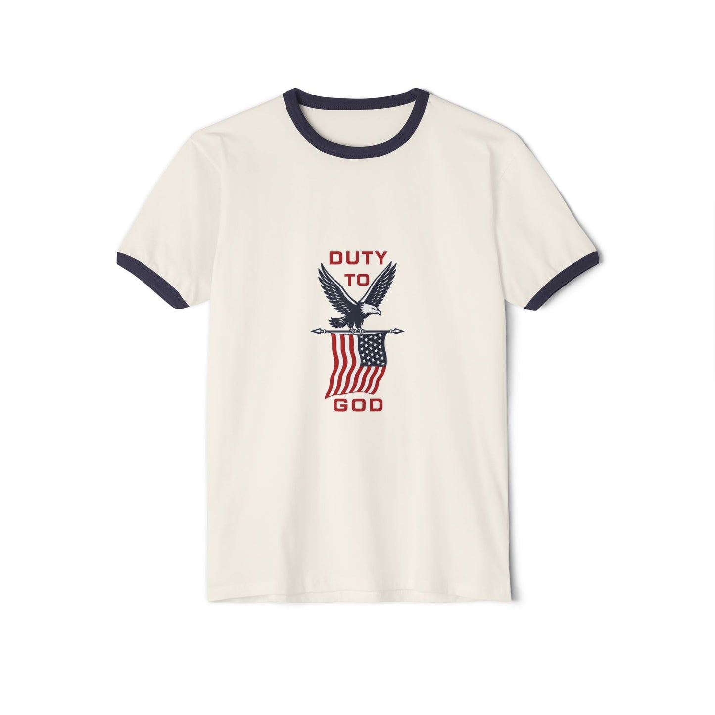 Duty to God Eagle Flag Ringer T-Shirt