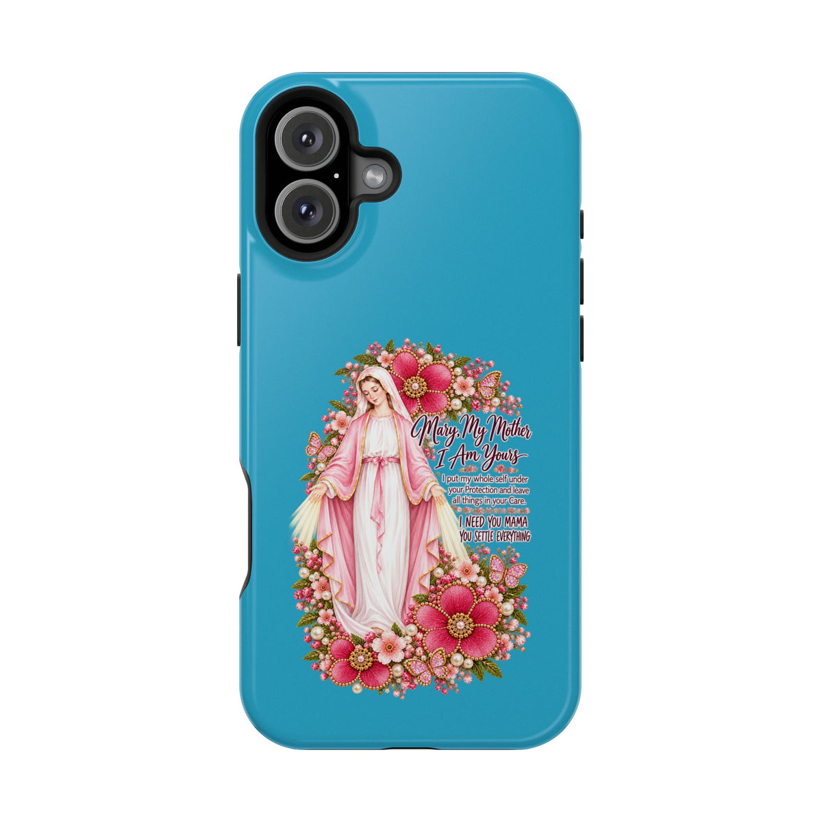 Religious Floral Phone Case — 'Blessed Virgin' Magnetic Impact-Resistant Case