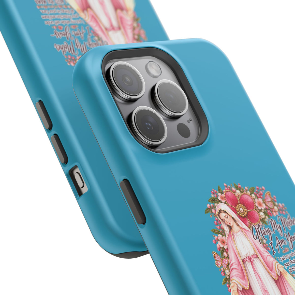 Religious Floral Phone Case — 'Blessed Virgin' Magnetic Impact-Resistant Case