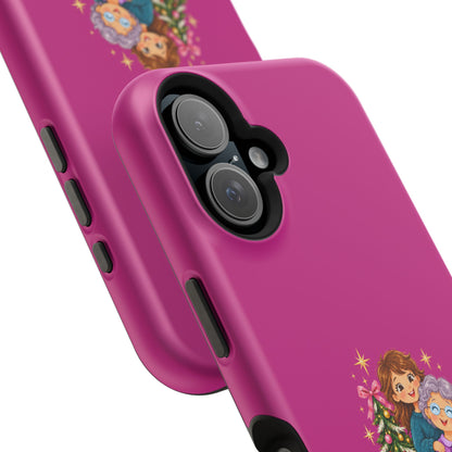 Magenta Christmas Grandma Phone Case — "Abuela, eres un regalo de Dios. ¡Feliz Navidad!" Magnetic Impact-Resistant