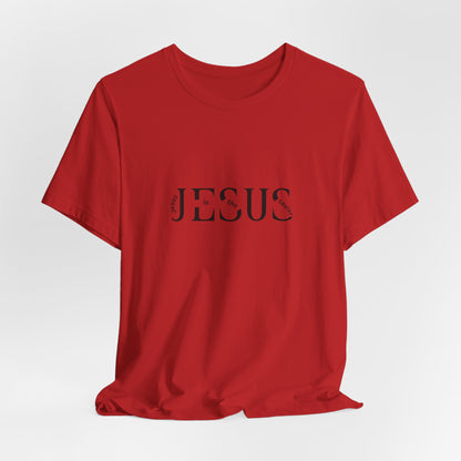 Jesus Minimalist Tee — Distressed Script Christian T-Shirt