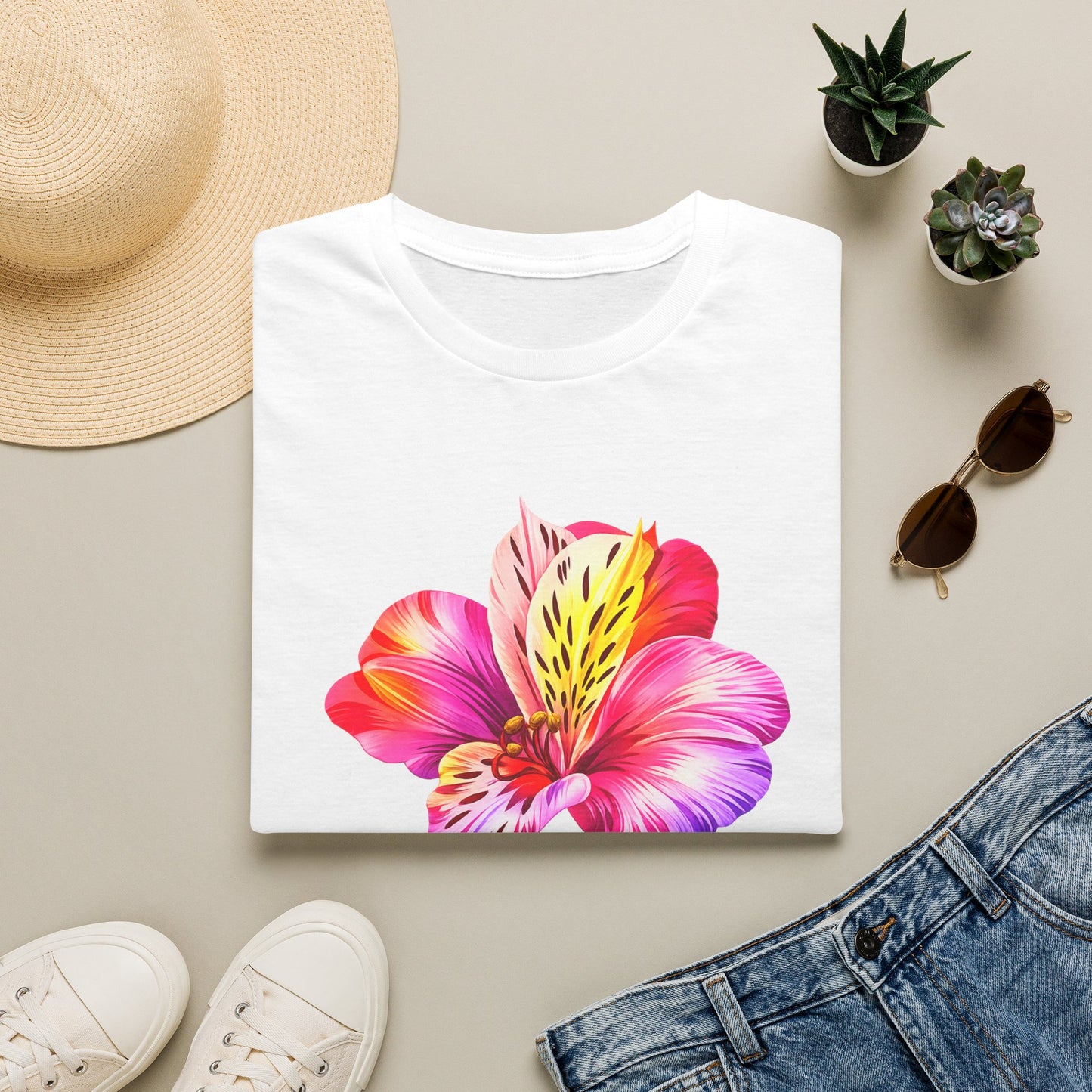 Jesus Floral T-Shirt — Colorful Watercolor Lily Christian Faith Tee
