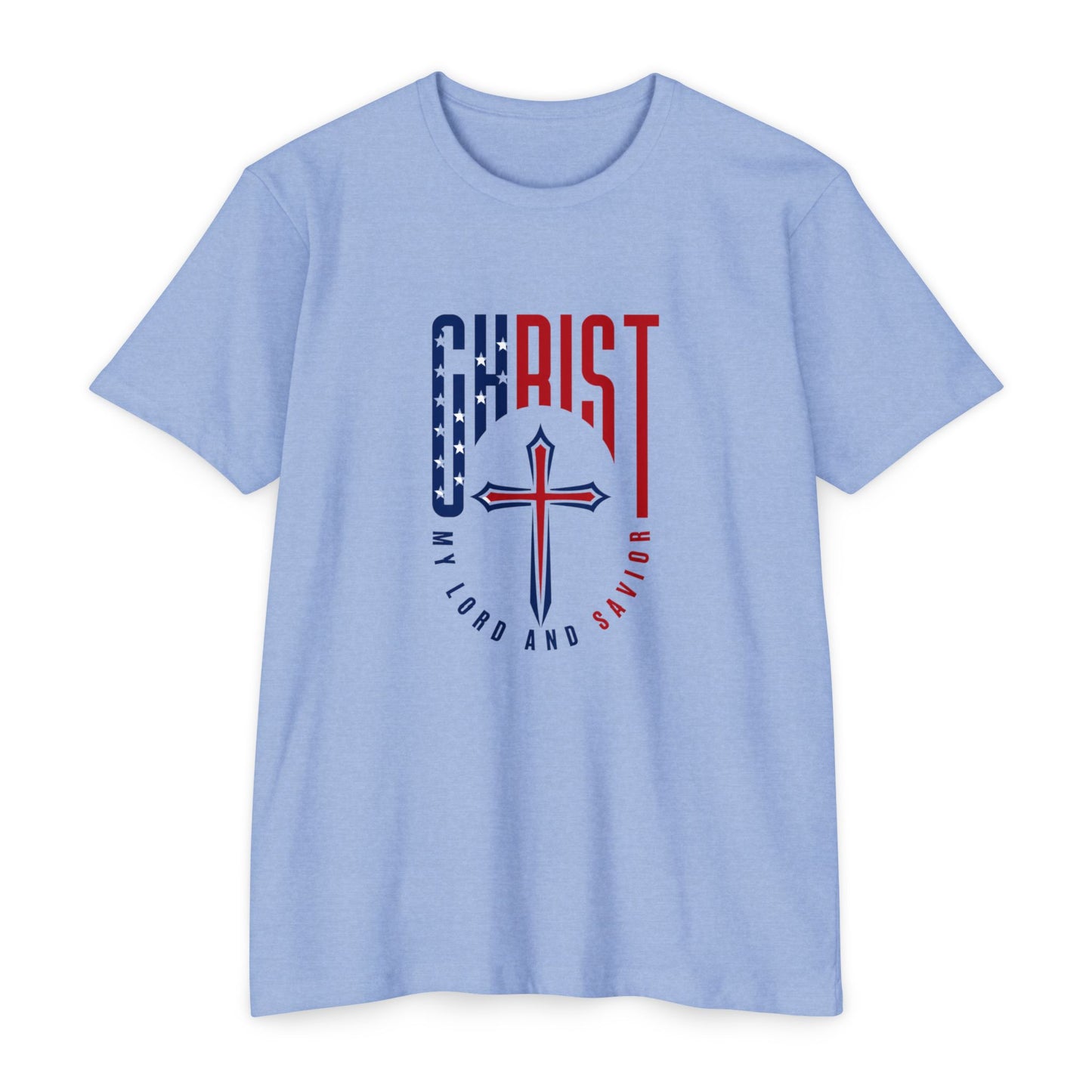 UNISEX Christ Cross T‑Shirt — My Lord and Savior Patriotic Christian Tee