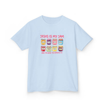 Kids T‑Shirt — "Jesus Is My Jam" Cute Jam Jar Graphic Christian Tee