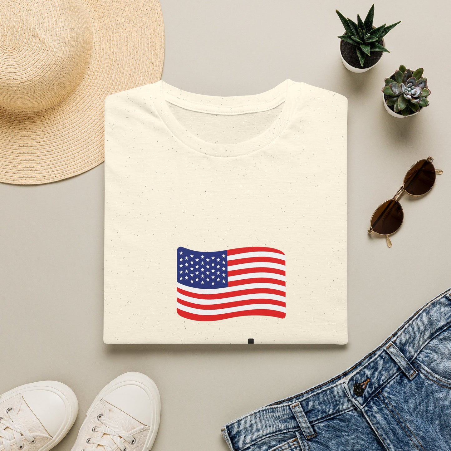 USA Flag T-Shirt — "Created with a Purpose" Patriotic American Tee
