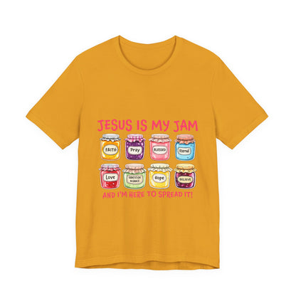 Christian T-Shirt — "Jesus Is My Jam" Jam Jar Graphic Tee