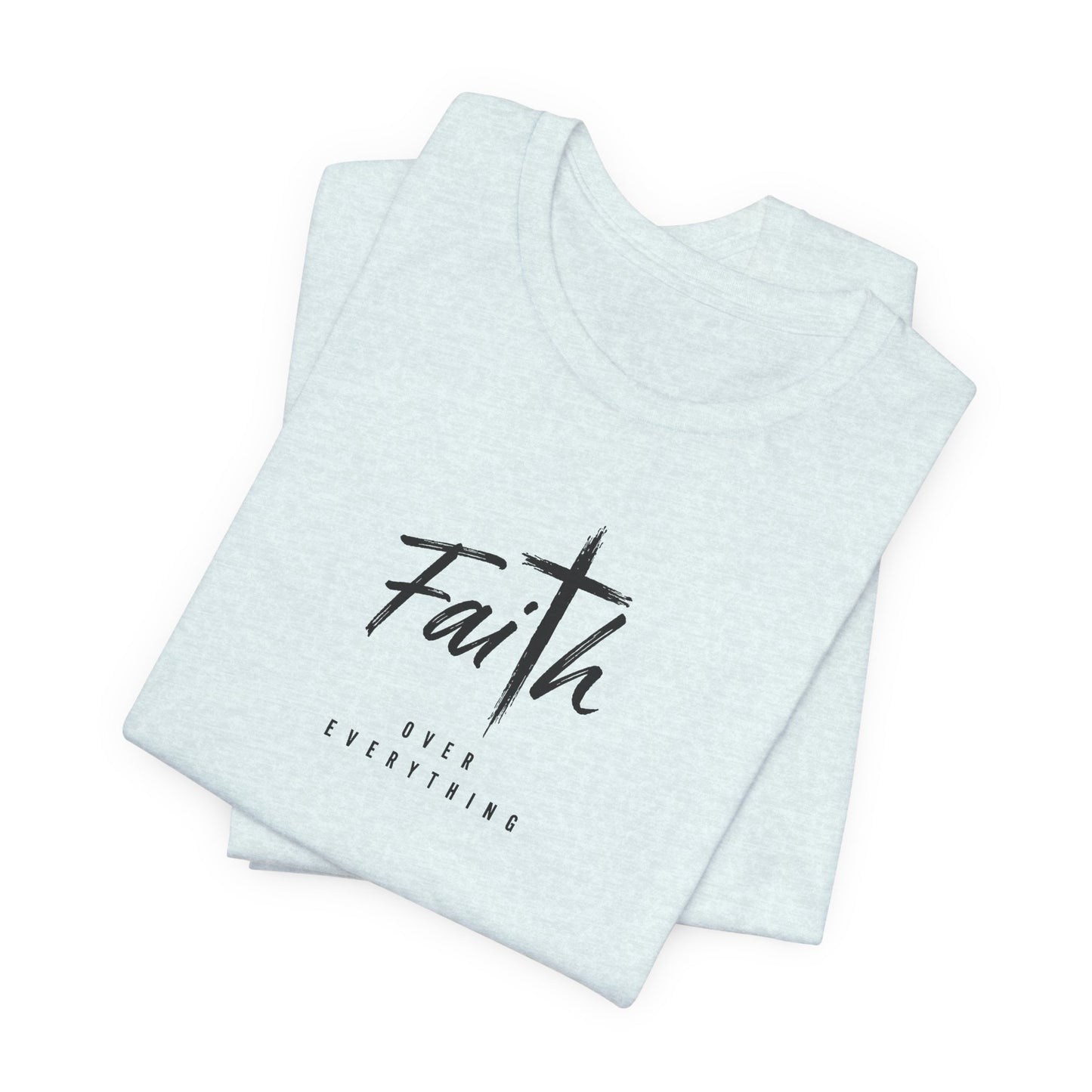 Faith Cross T-Shirt — 'Our Father' Lord's Prayer Back Print Christian Tee