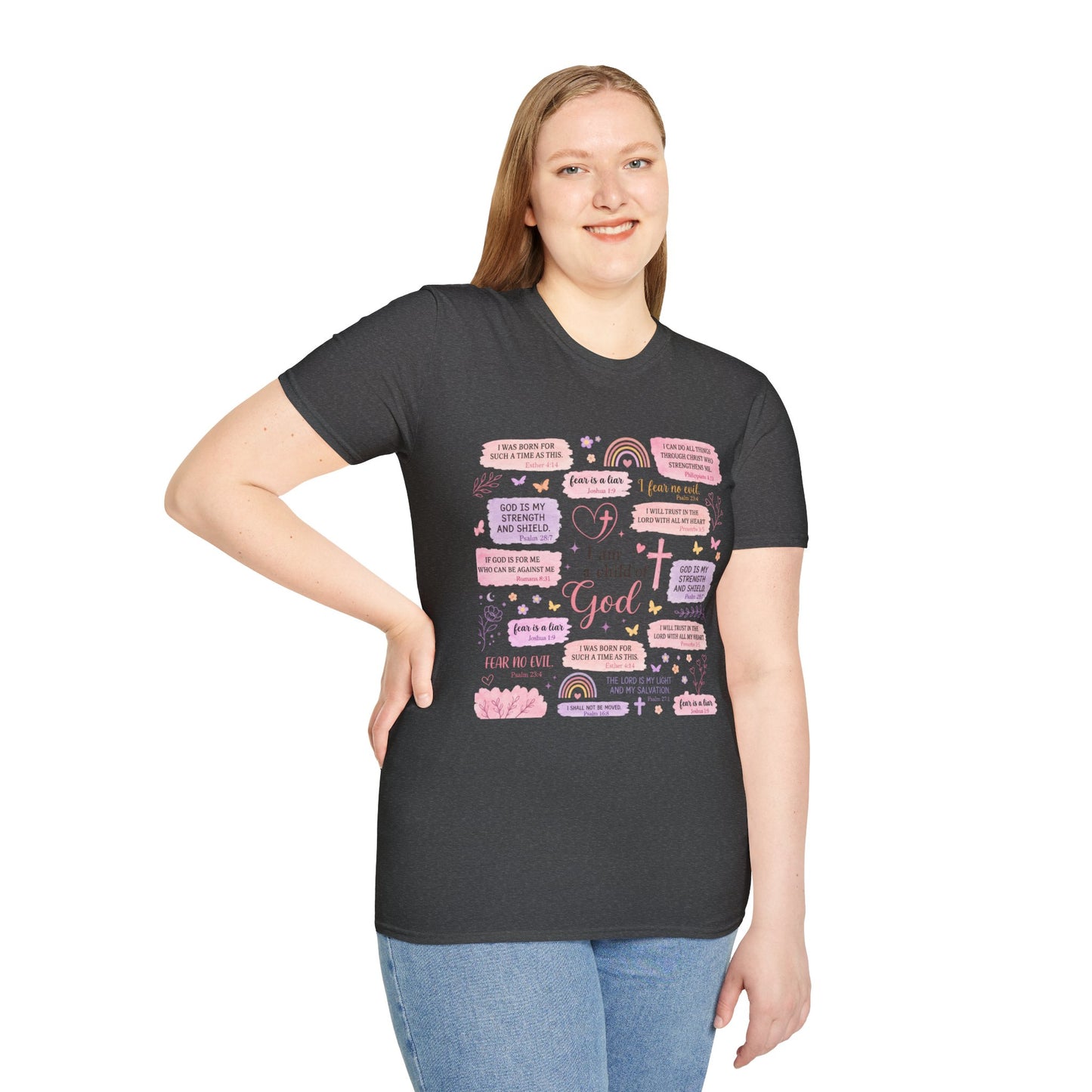 Christian Inspirational T-Shirt — “I am a child of God” Pink Scripture Tee
