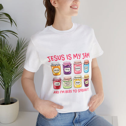 Christian T-Shirt — "Jesus Is My Jam" Jam Jar Graphic Tee