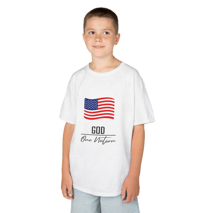 UNISEX Kids Tee — American Flag 'God One Nation' Patriotic T‑Shirt