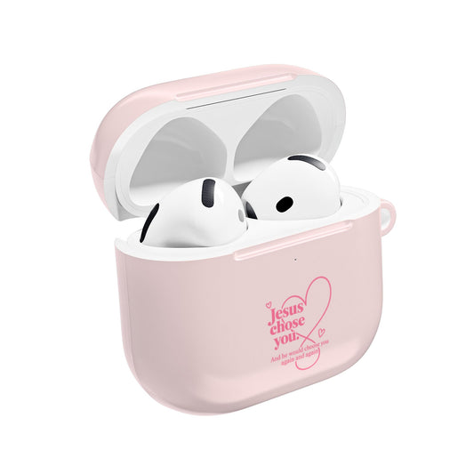 Pink Christian AirPod Case – "Jesus Chose You" & "God's Child" Faith Protective Cover